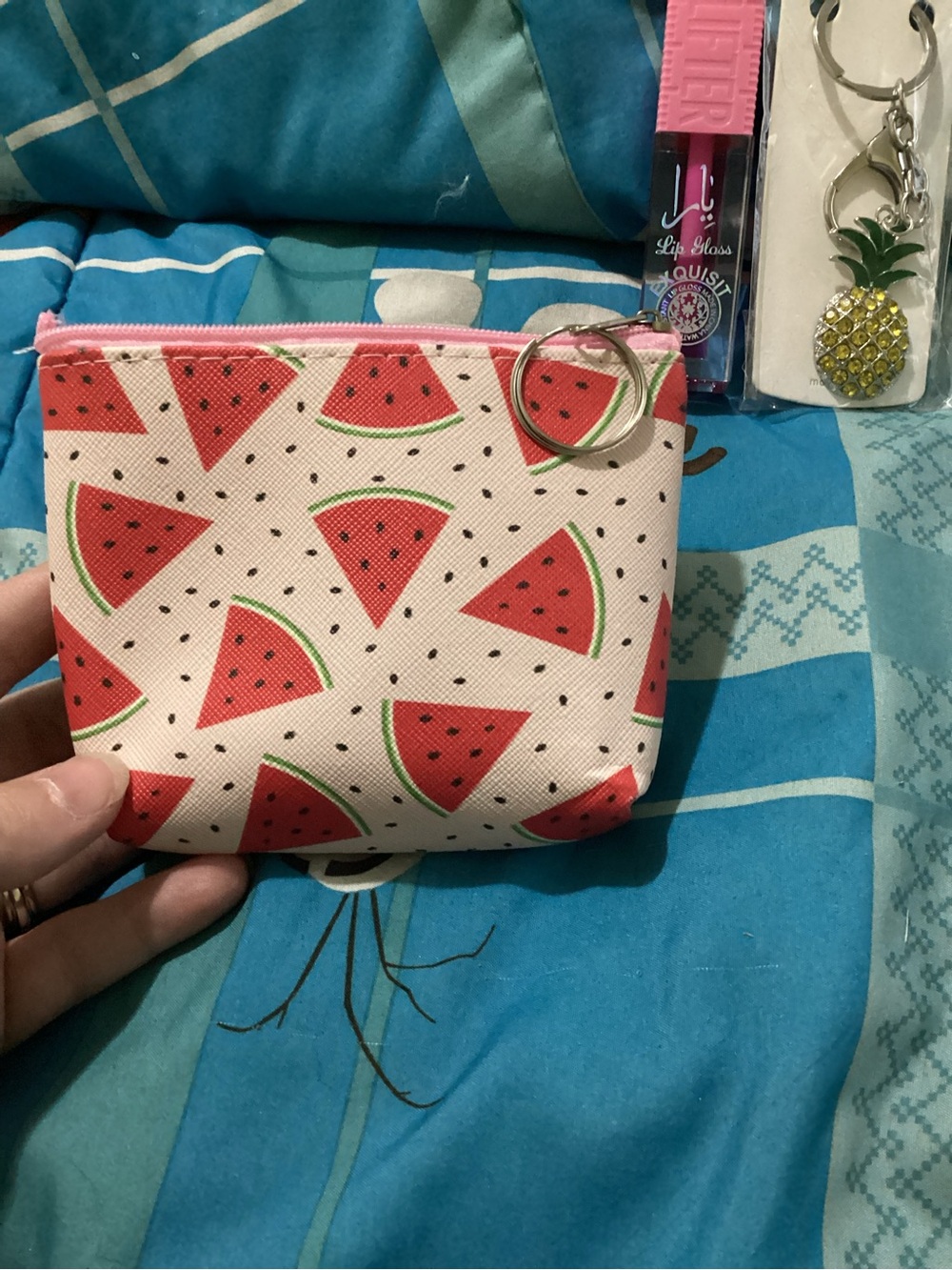 Cute 4 piece bundle with  Watermelon Print Coin Purse - Pink - Picture 5 of 7